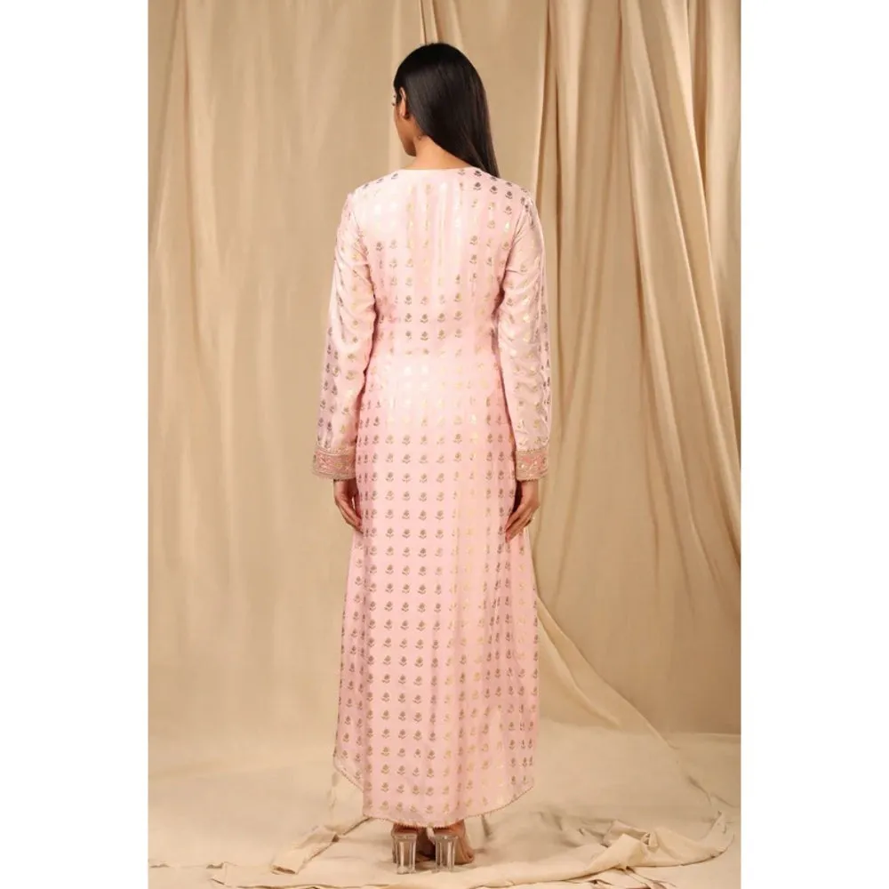 Masaba Baby Pink Wallflower High Low Kurta (Set of 2)