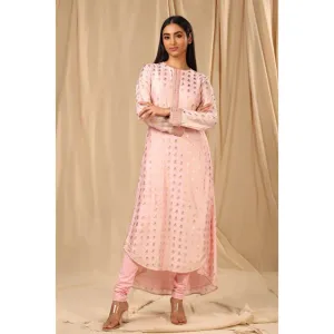 Masaba Baby Pink Wallflower High Low Kurta (Set of 2)