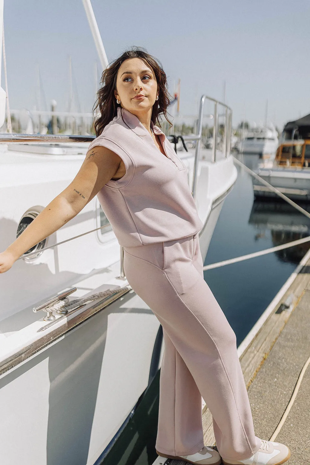 Mauve Modal Quarter Zip Pullover