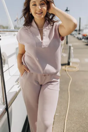 Mauve Modal Quarter Zip Pullover