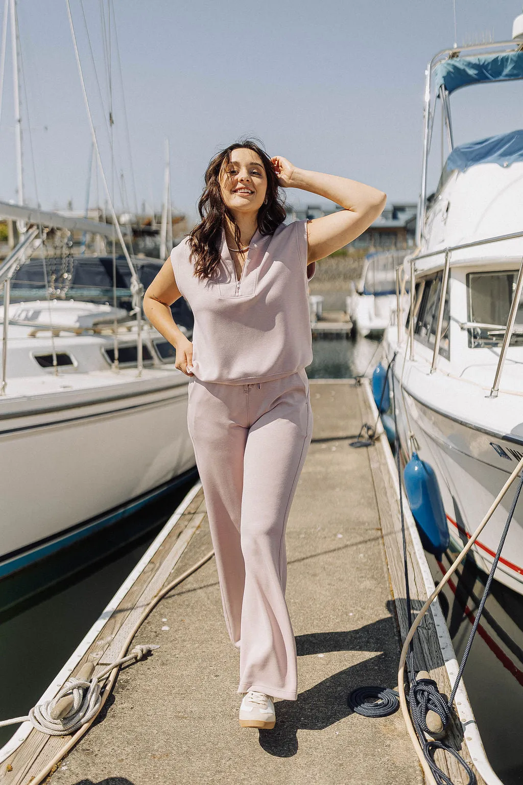 Mauve Modal Quarter Zip Pullover