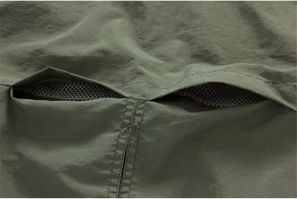 Men Cargo Military Army Tactical Shirt Quick Dry Pockets Breathable Removable Long Sleeve Shirts