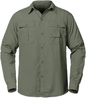 Men Cargo Military Army Tactical Shirt Quick Dry Pockets Breathable Removable Long Sleeve Shirts