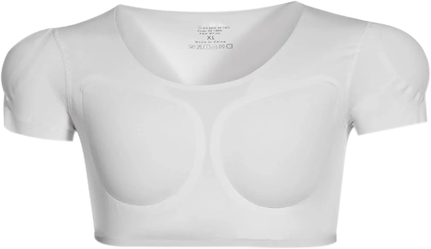 Men Fake Chest Muscle Shirt Breathable Comfort Padded Shoulder Pads Shape Undershirt