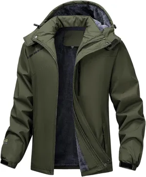 Men Jacket Casual Thicken Warm Cotton Padded Jacket Mens Fashion Hooded Outdoor Windproof Coat Parkas Plus Size Waterproof