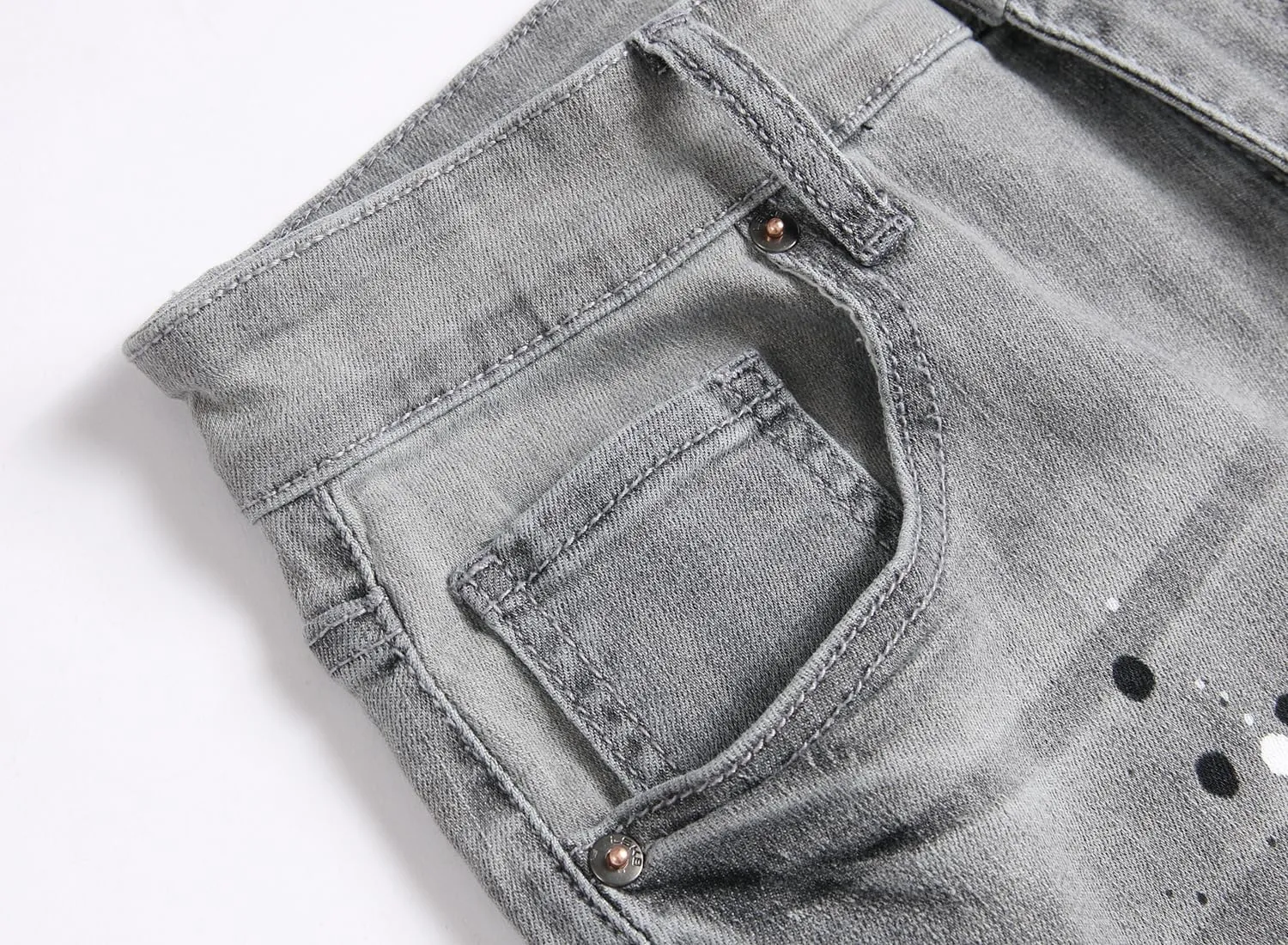 Men Ripped Jeans Fashion Slim Fit Traight Distressed Design Skinny Stretch Comfort Flex Waist Denim Pants