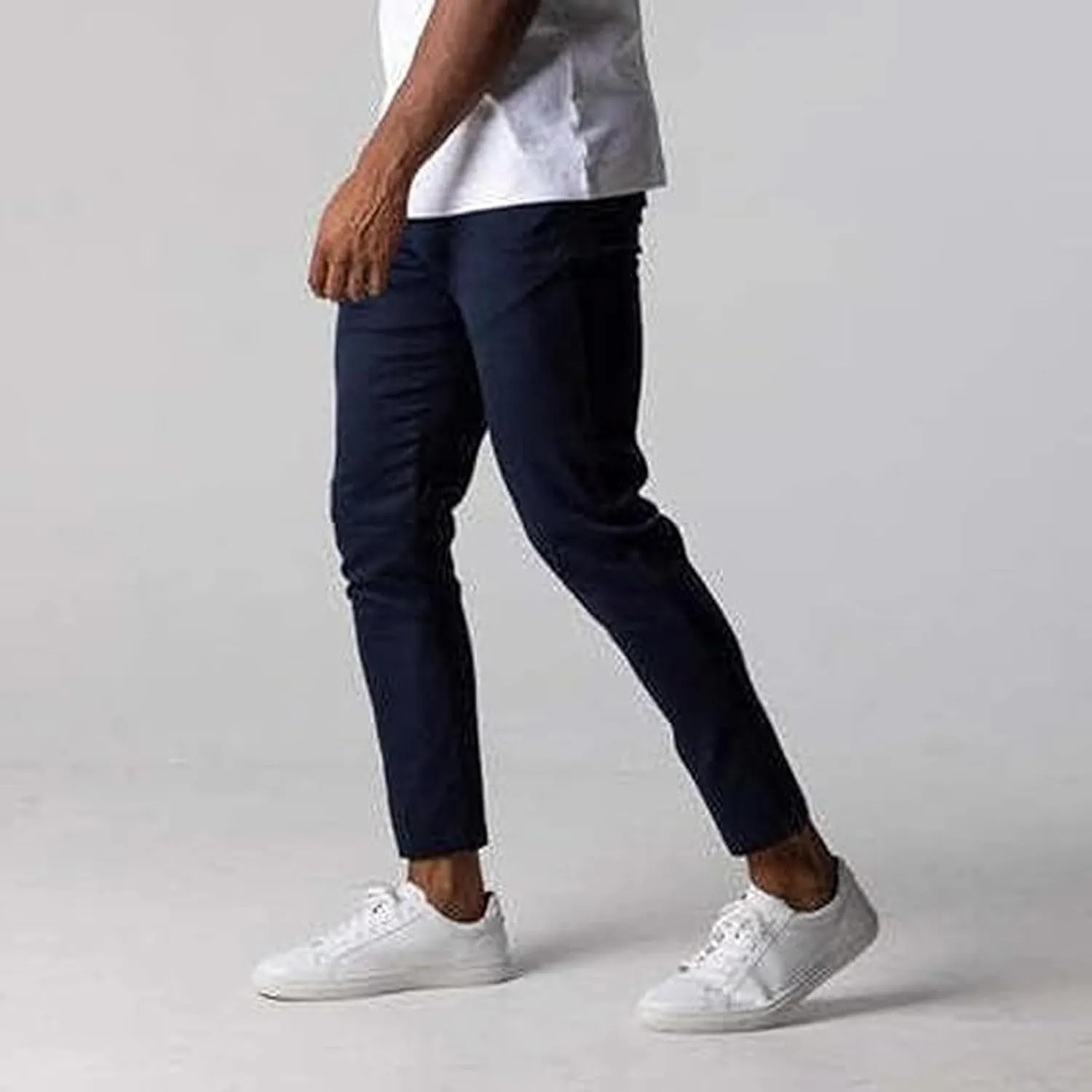 Men's Active Chinos, Casual Comfort High Elasticity Slim Fit Pants, Classic Wrinkle-Resistant Skinny Stretch Trousers