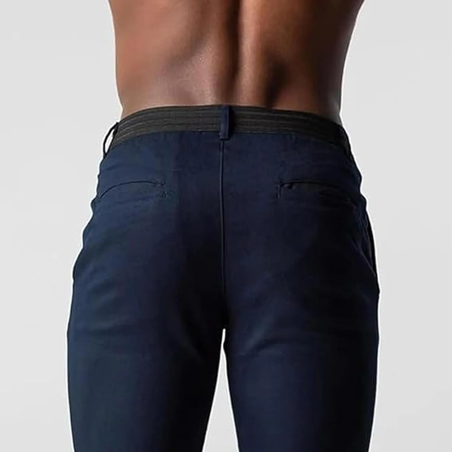 Men's Active Chinos, Casual Comfort High Elasticity Slim Fit Pants, Classic Wrinkle-Resistant Skinny Stretch Trousers