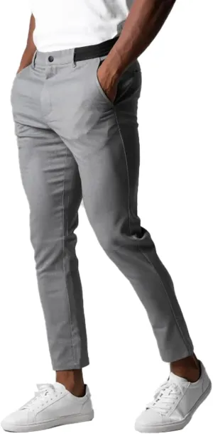 Men's Active Chinos, Casual Comfort High Elasticity Slim Fit Pants, Classic Wrinkle-Resistant Skinny Stretch Trousers