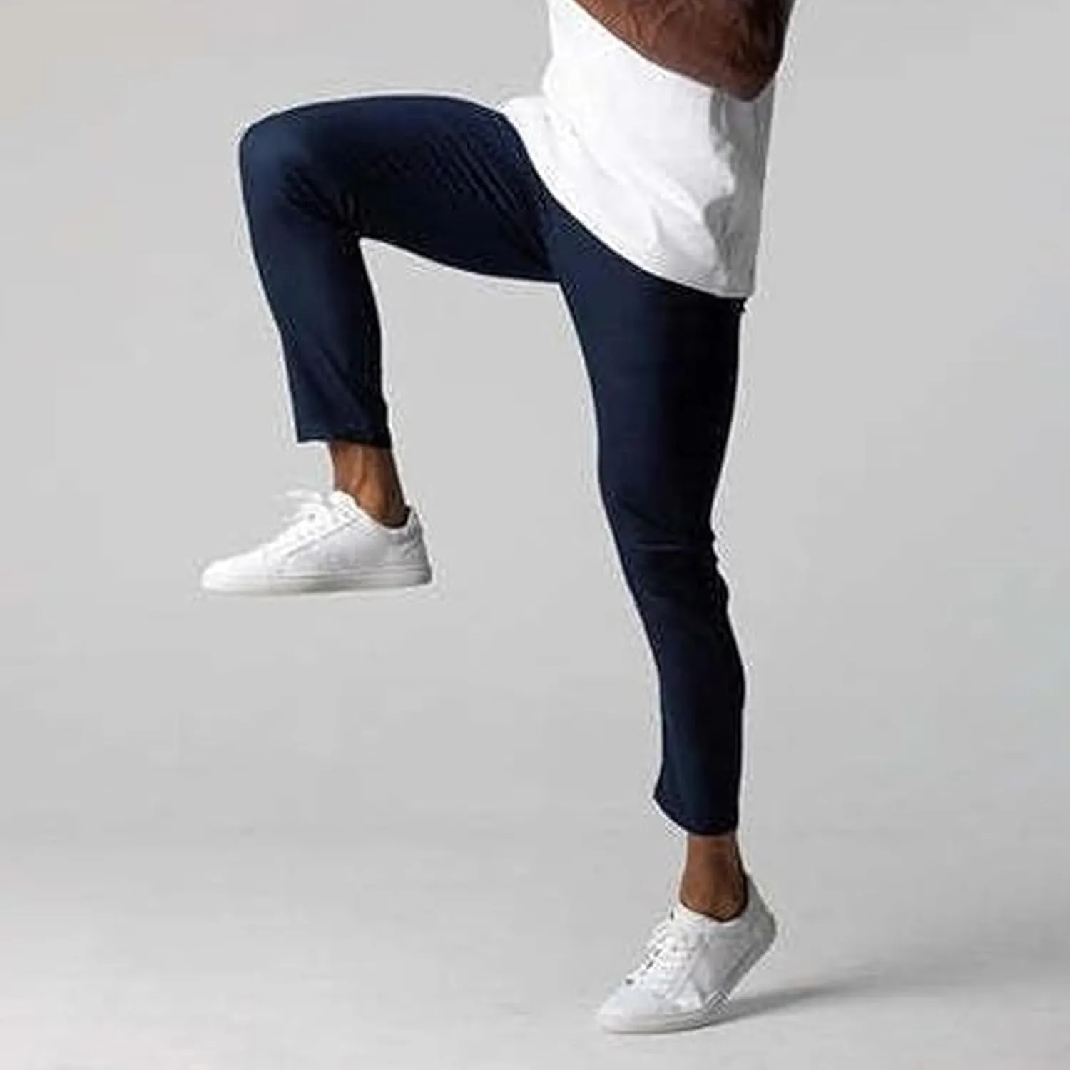Men's Active Chinos, Casual Comfort High Elasticity Slim Fit Pants, Classic Wrinkle-Resistant Skinny Stretch Trousers