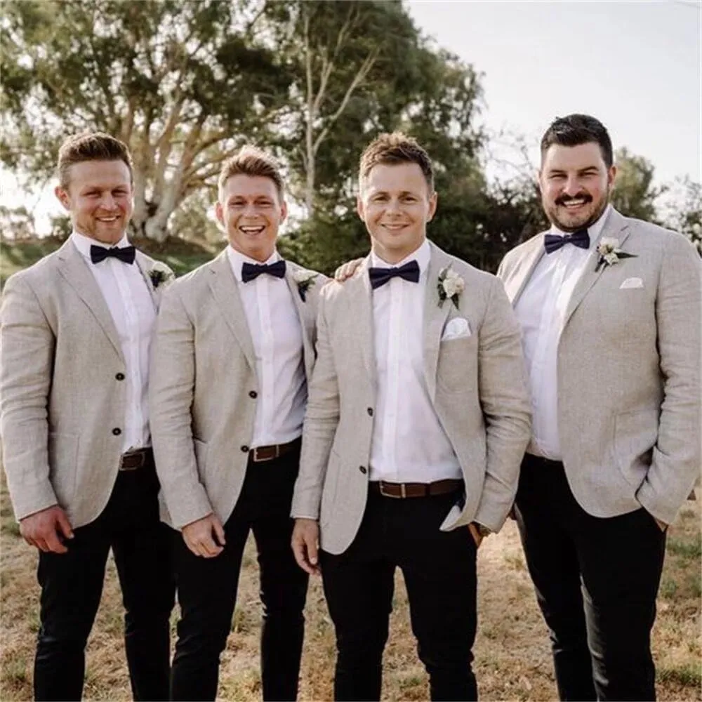 Men's Blazer Causal Linen Jacket Suit Slim Fit Blazer for Men Wedding Prom Jacket