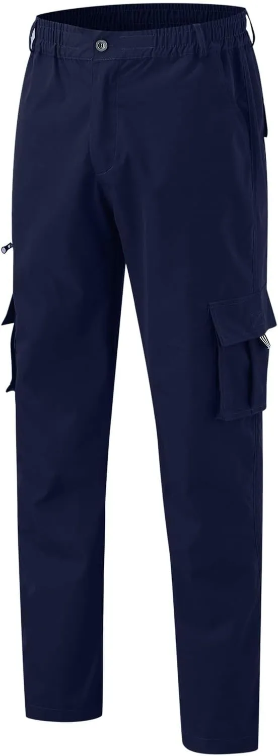 Mens Cargo Pants Casual and Warm Men's Solid Color Work Clothes Pockets and Tactical Pant Hiking Jogger for Men