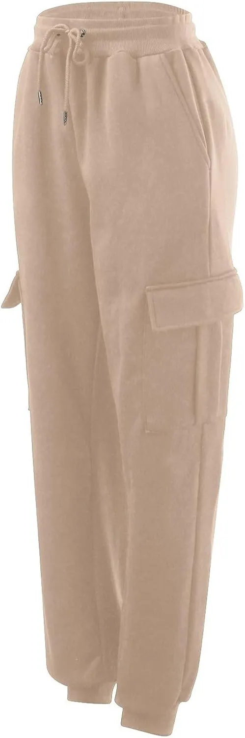 Mens Cargo Pants Casual and Warm Men's Solid Color Work Clothes Pockets and Tactical Pant Hiking Jogger for Men