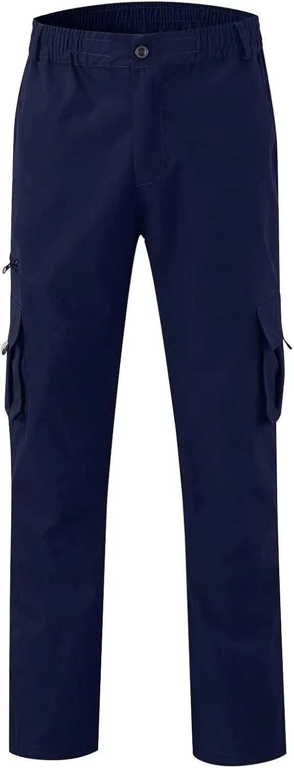 Mens Cargo Pants Casual and Warm Men's Solid Color Work Clothes Pockets and Tactical Pant Hiking Jogger for Men