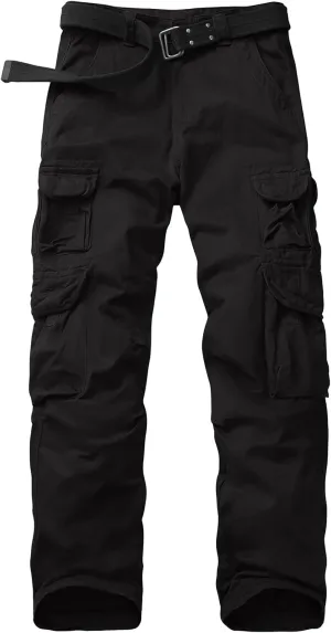 Men's Cargo Pants Cotton Ripstop Hiking Work Pants Comfort Casual Outdoor Pants with Multi Pockets