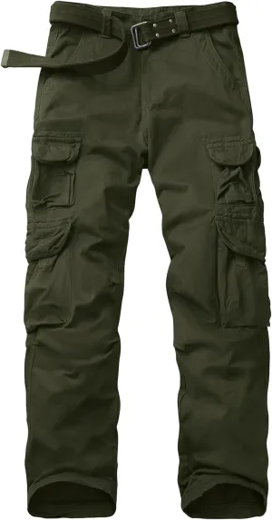 Men's Cargo Pants Cotton Ripstop Hiking Work Pants Comfort Casual Outdoor Pants with Multi Pockets