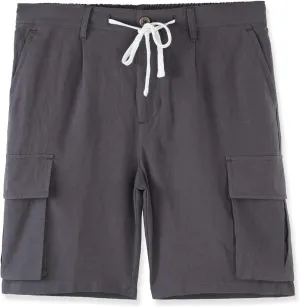 Mens Casual Classic Comfort Soft Linen/Cotton Pocket Active Sports Chino Cargo Shorts