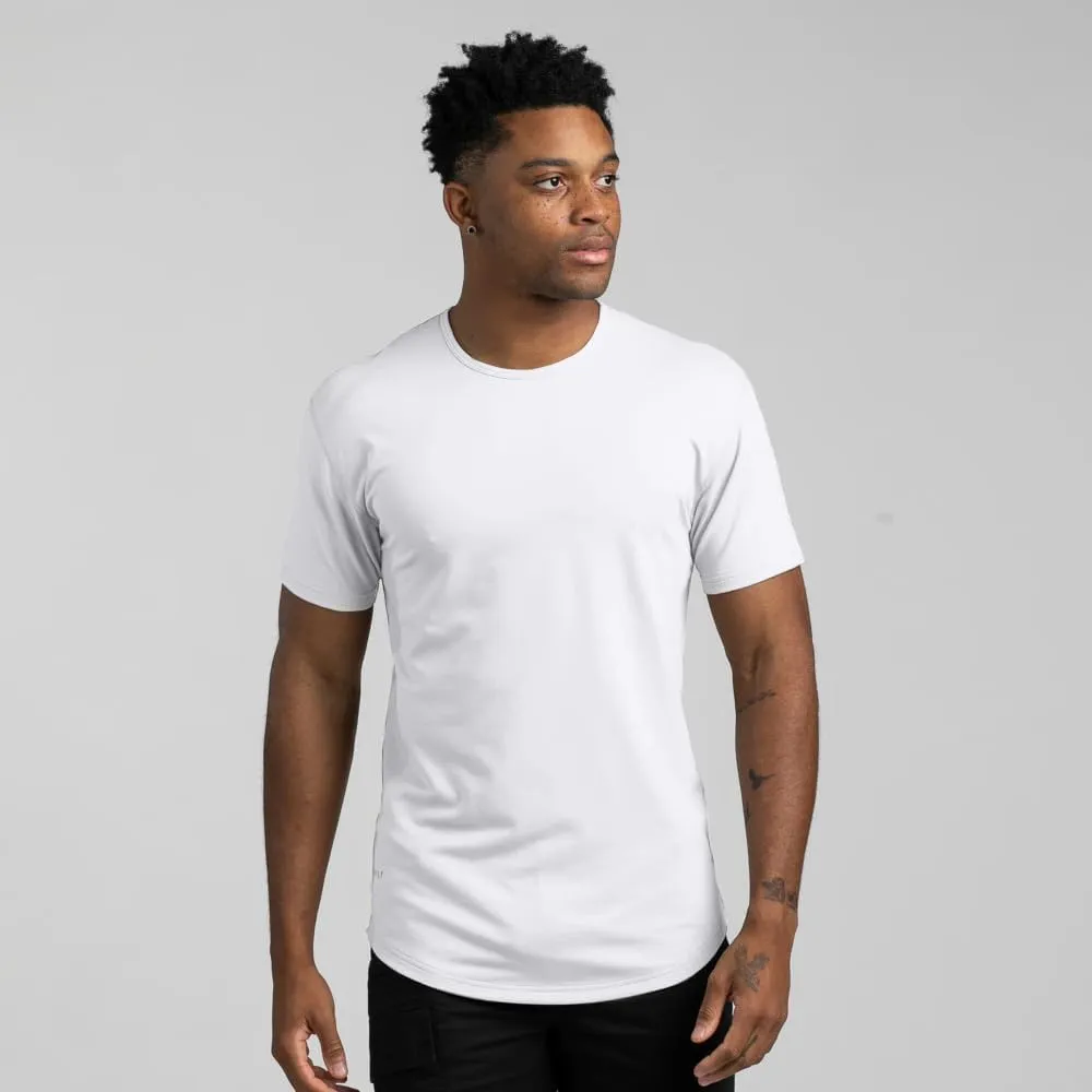 Mens Drop-Cut Men's T Shirt, Plain Tshirts for Men, Drop Cut Basic Crewneck Tee, Wrinkle Resistant, Stretch Fit