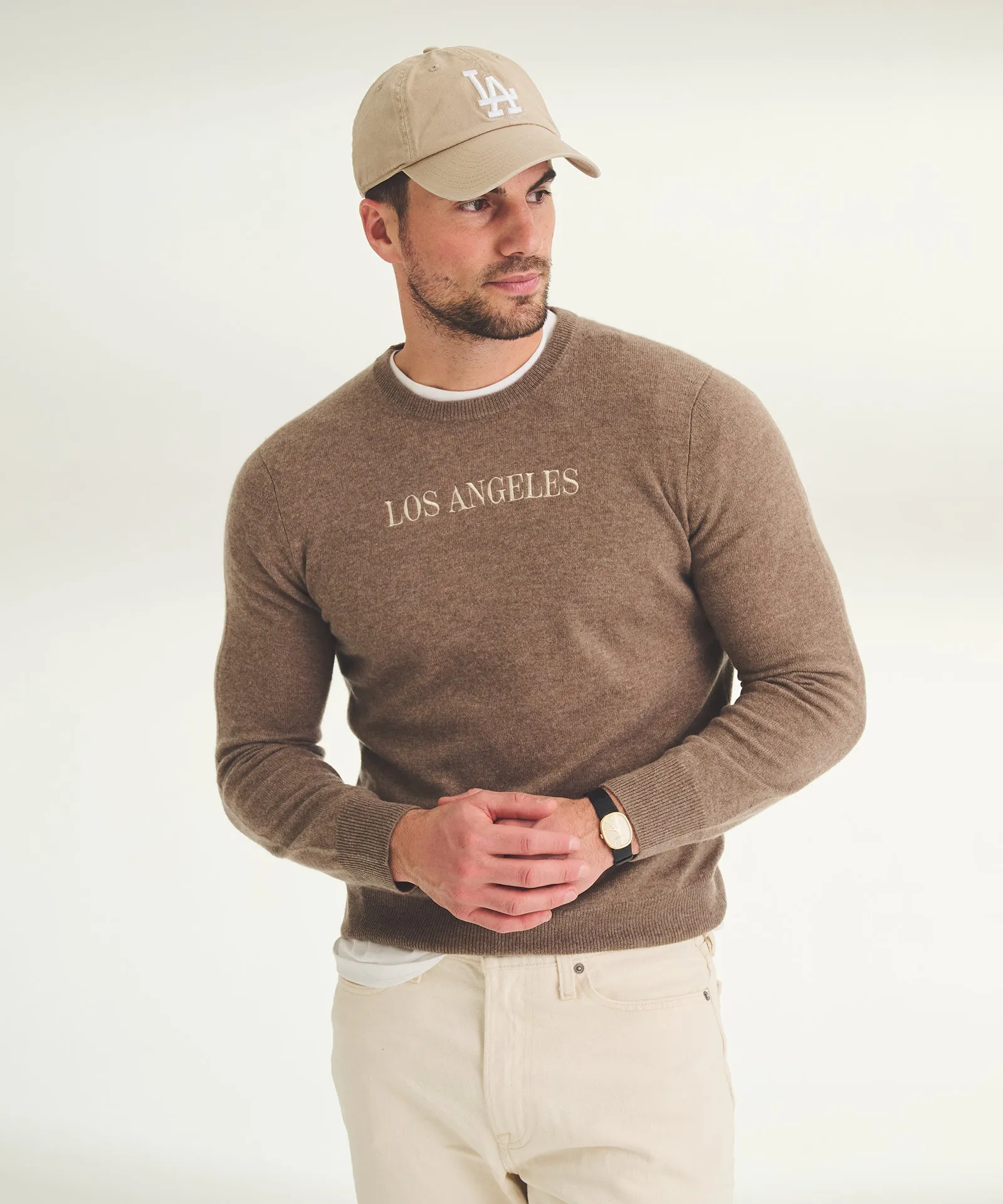 Men's Embroidered Los Angeles Cashmere Sweater