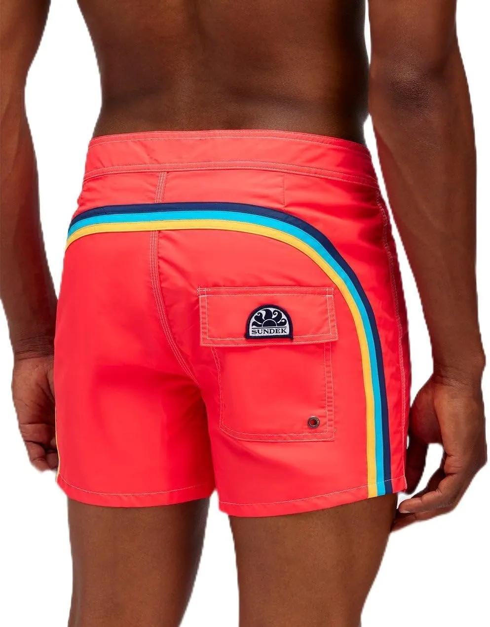 Mens Fixed Waist Boardshort, Swim Trunks 14" Length 3" Inseam