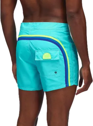 Mens Fixed Waist Boardshort, Swim Trunks 14" Length 3" Inseam