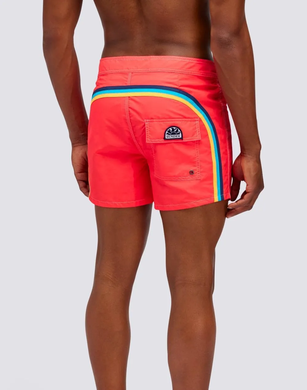 Mens Fixed Waist Boardshort, Swim Trunks 14" Length 3" Inseam