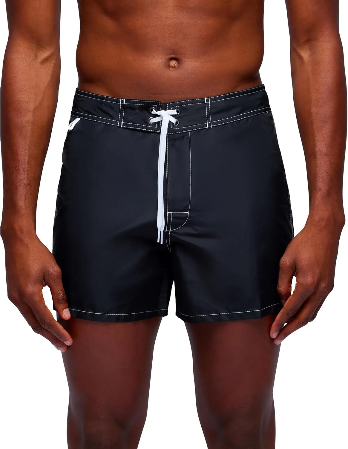 Mens Fixed Waist Boardshort, Swim Trunks 14" Length 3" Inseam
