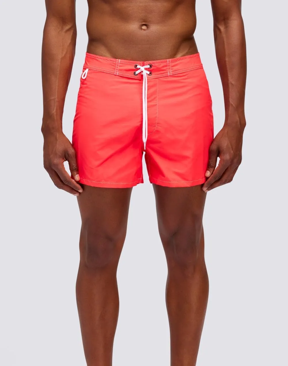 Mens Fixed Waist Boardshort, Swim Trunks 14" Length 3" Inseam