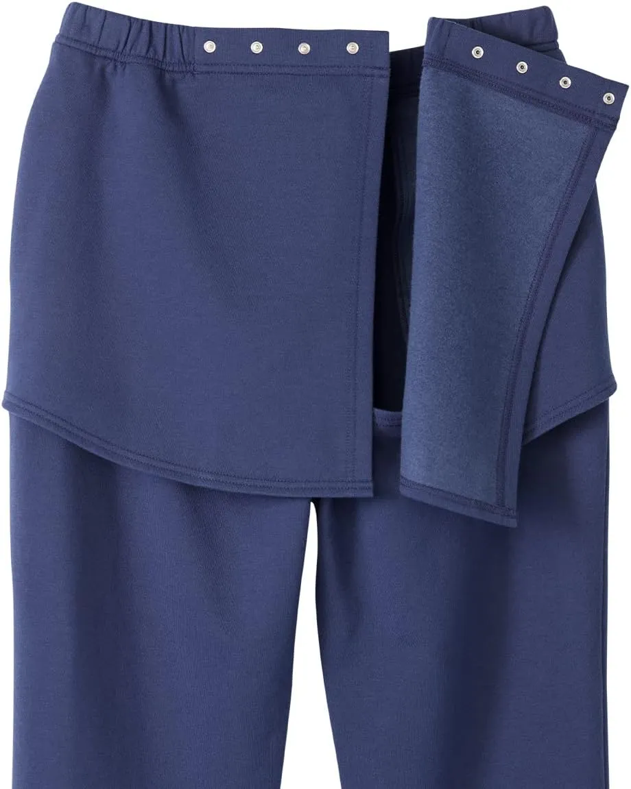 Mens Self Or Assisted Dressing Adaptive Open-Back Fleece Pant