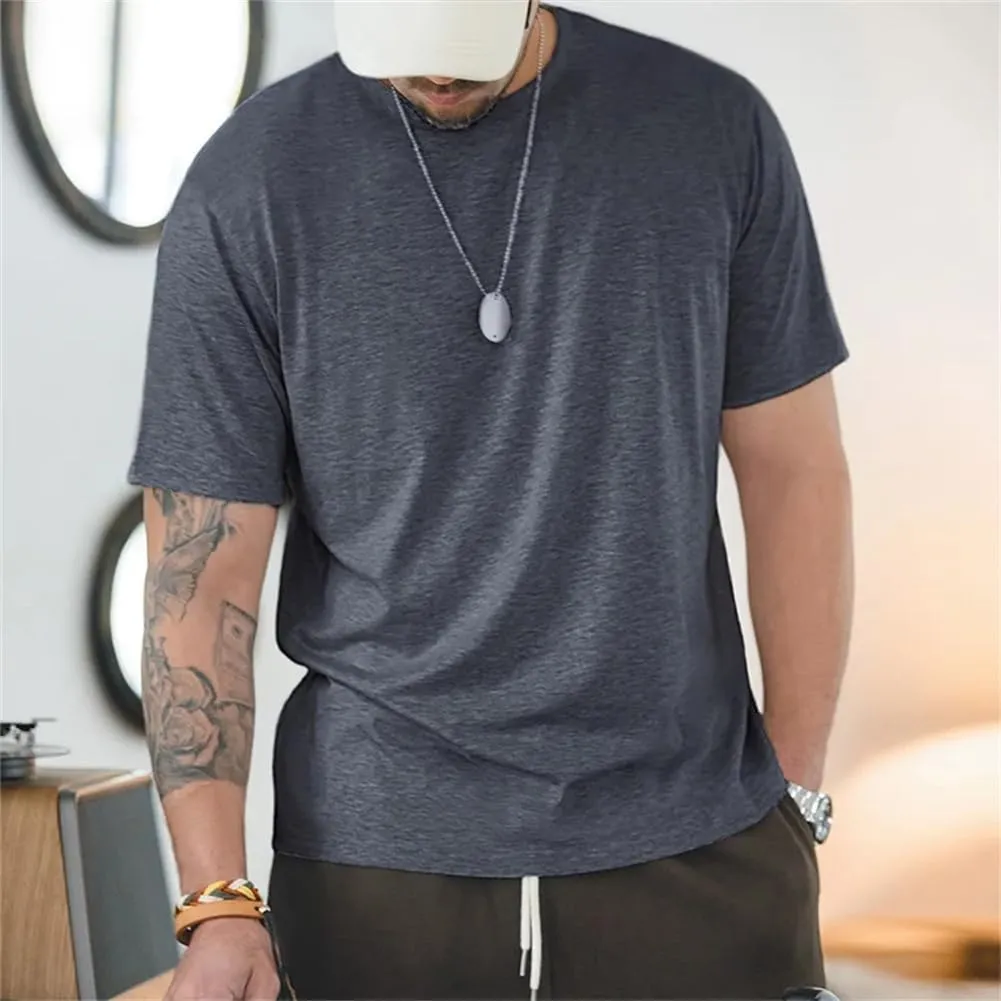 Mens Short Sleeve Casual T Shirt Comfort Crewneck Lightweight Undershirts Soft Tee Tops