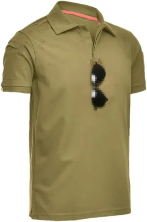 Mens Short Sleeve Polo Shirt Quick Dry Outdoor Work Combat T-Shirt Tops Hiking T Shirt