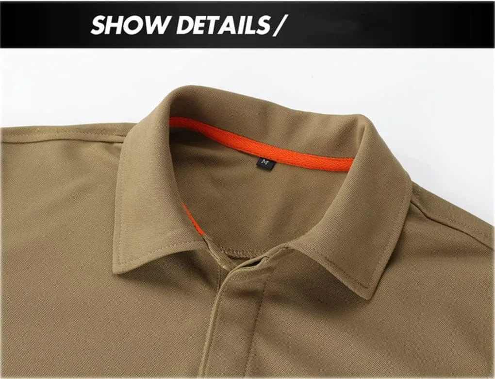 Mens Short Sleeve Polo Shirt Quick Dry Outdoor Work Combat T-Shirt Tops Hiking T Shirt