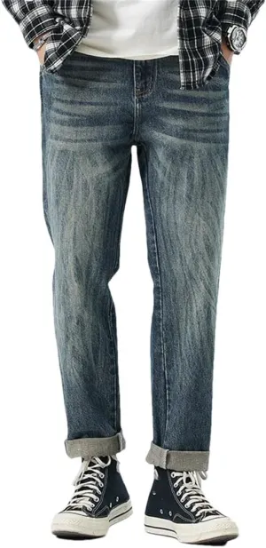Mens Spring Vintage Stripes Baggy Pants Harem Jeans Loose Fit Casual Trousers