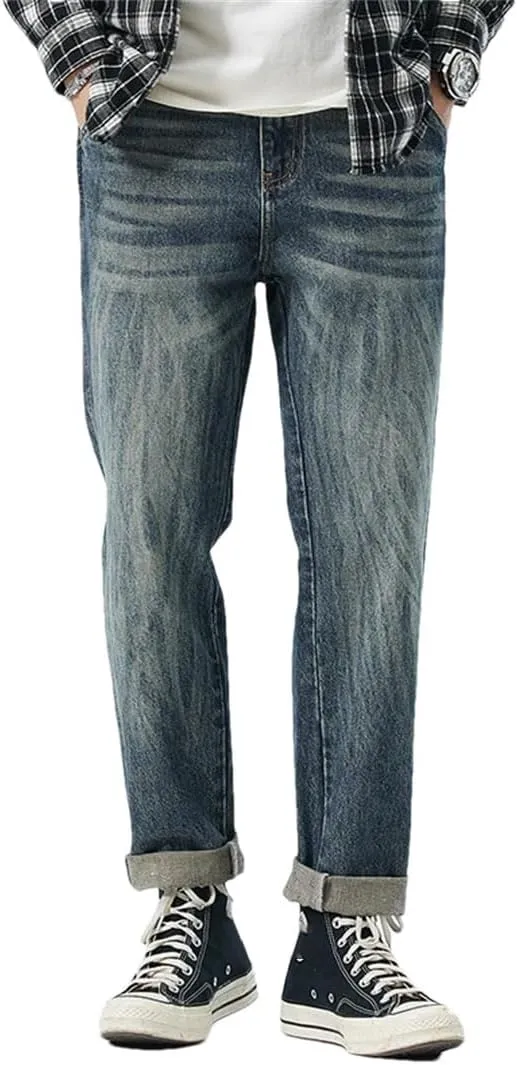 Mens Spring Vintage Stripes Baggy Pants Harem Jeans Loose Fit Casual Trousers