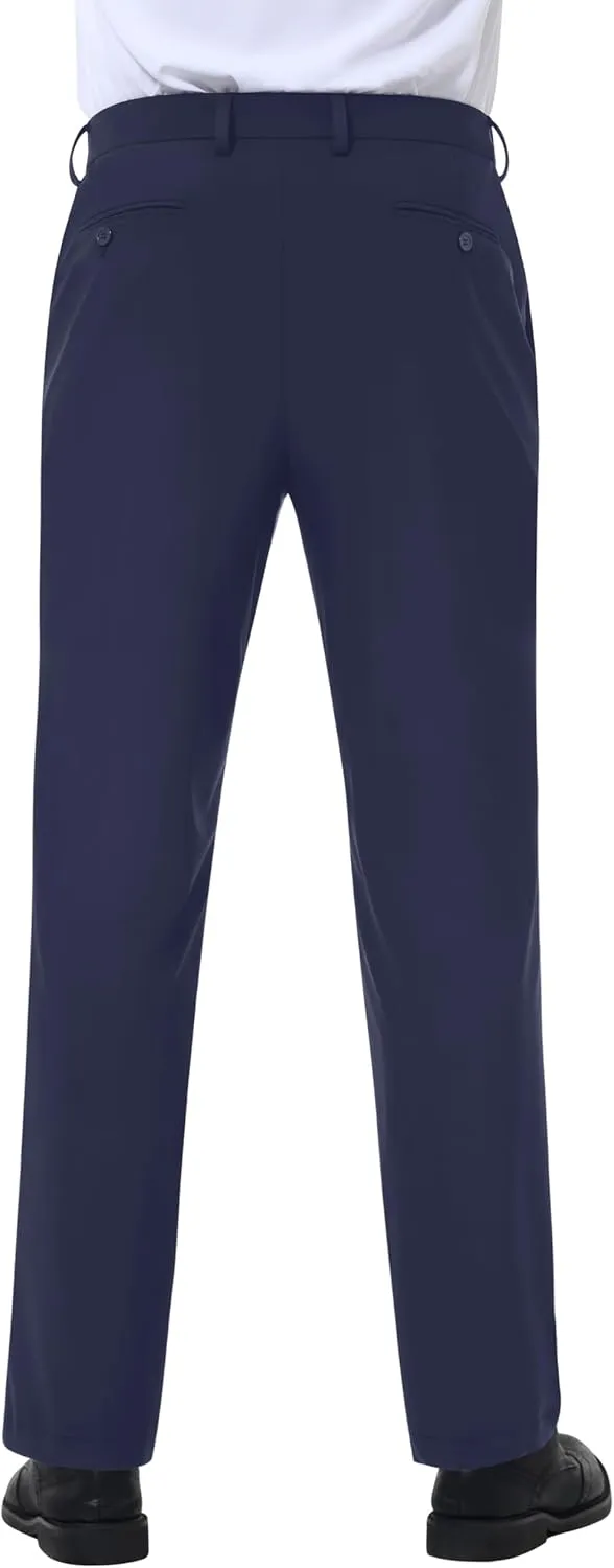 Mens Stretch Dress Pants Slim Fit Dress Pants for Men Expandable Waist Dress Pants Casual Athletic Golf Pants
