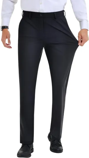 Mens Stretch Dress Pants Slim Fit Dress Pants for Men Expandable Waist Dress Pants Casual Athletic Golf Pants