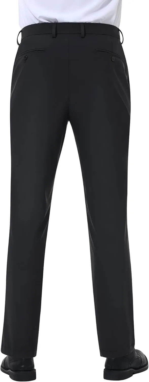 Mens Stretch Dress Pants Slim Fit Dress Pants for Men Expandable Waist Dress Pants Casual Athletic Golf Pants