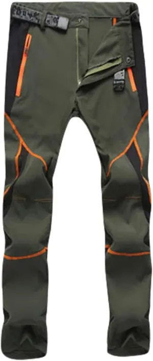 Men's Winter Pants Waterproof Softshell Snowboard Pants Outdoor Hiking Wear Resistant Windproof Trousers with Pockets