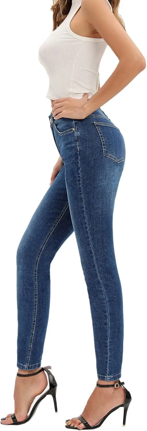 MetHera Women's Mia High Rise Stretch Skinny Shaping Jeans