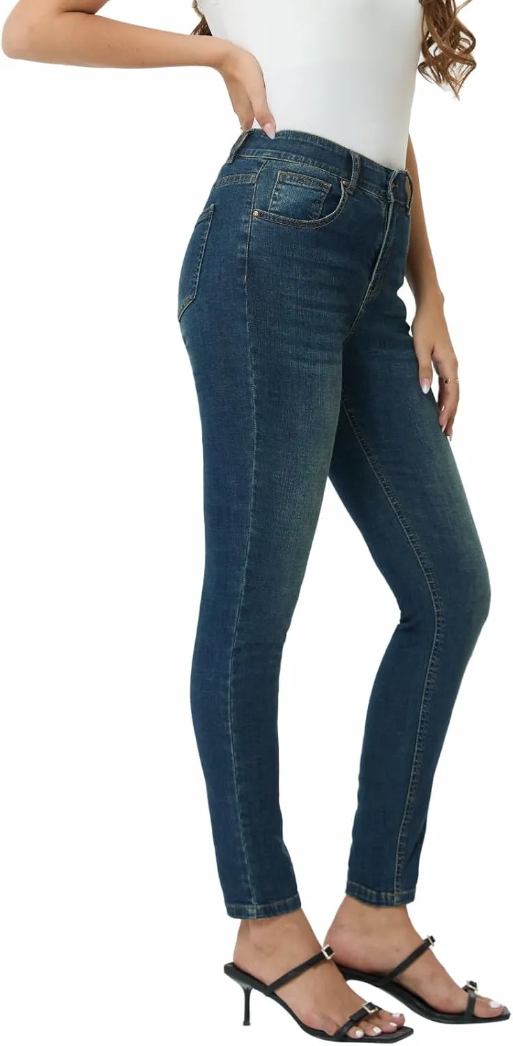 MetHera Women's Mia High Rise Stretch Skinny Shaping Jeans
