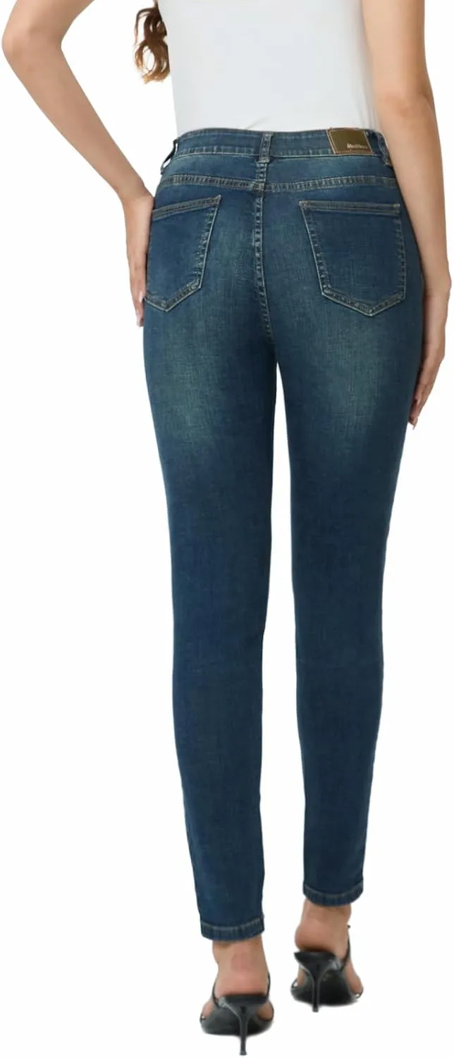 MetHera Women's Mia High Rise Stretch Skinny Shaping Jeans