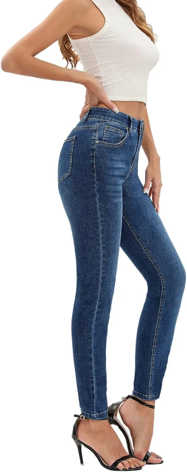 MetHera Women's Mia High Rise Stretch Skinny Shaping Jeans