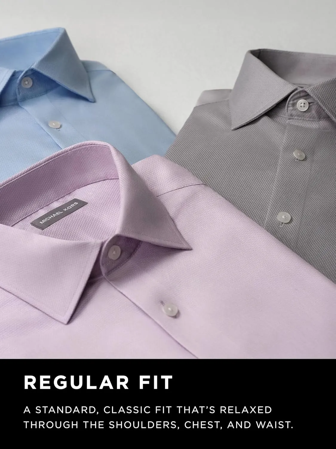 Michael Kors Men's Dress Shirt Ultra Wrinkle Free Stretch Regular Fit