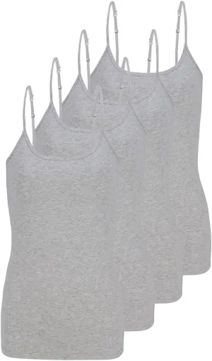 Natural Uniforms Women's Camisole Tank Top-Breathable Cotton Stretch Multi Pack of 4