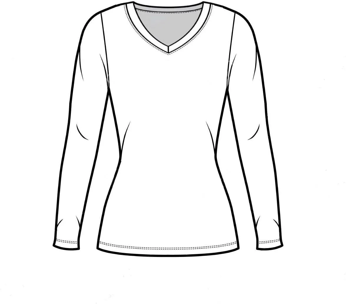 Natural Uniforms Women's V-Neck Long Sleeve Under Scrub Stretch T-Shirt - Multi Pack of 5
