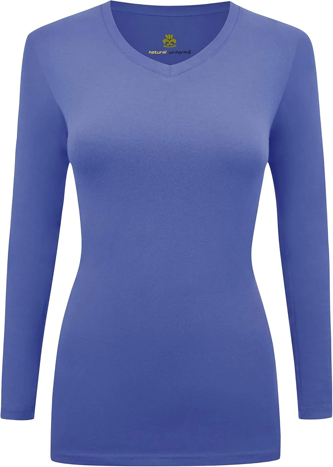 Natural Uniforms Women's V-Neck Long Sleeve Under Scrub Stretch T-Shirt - Multi Pack of 5
