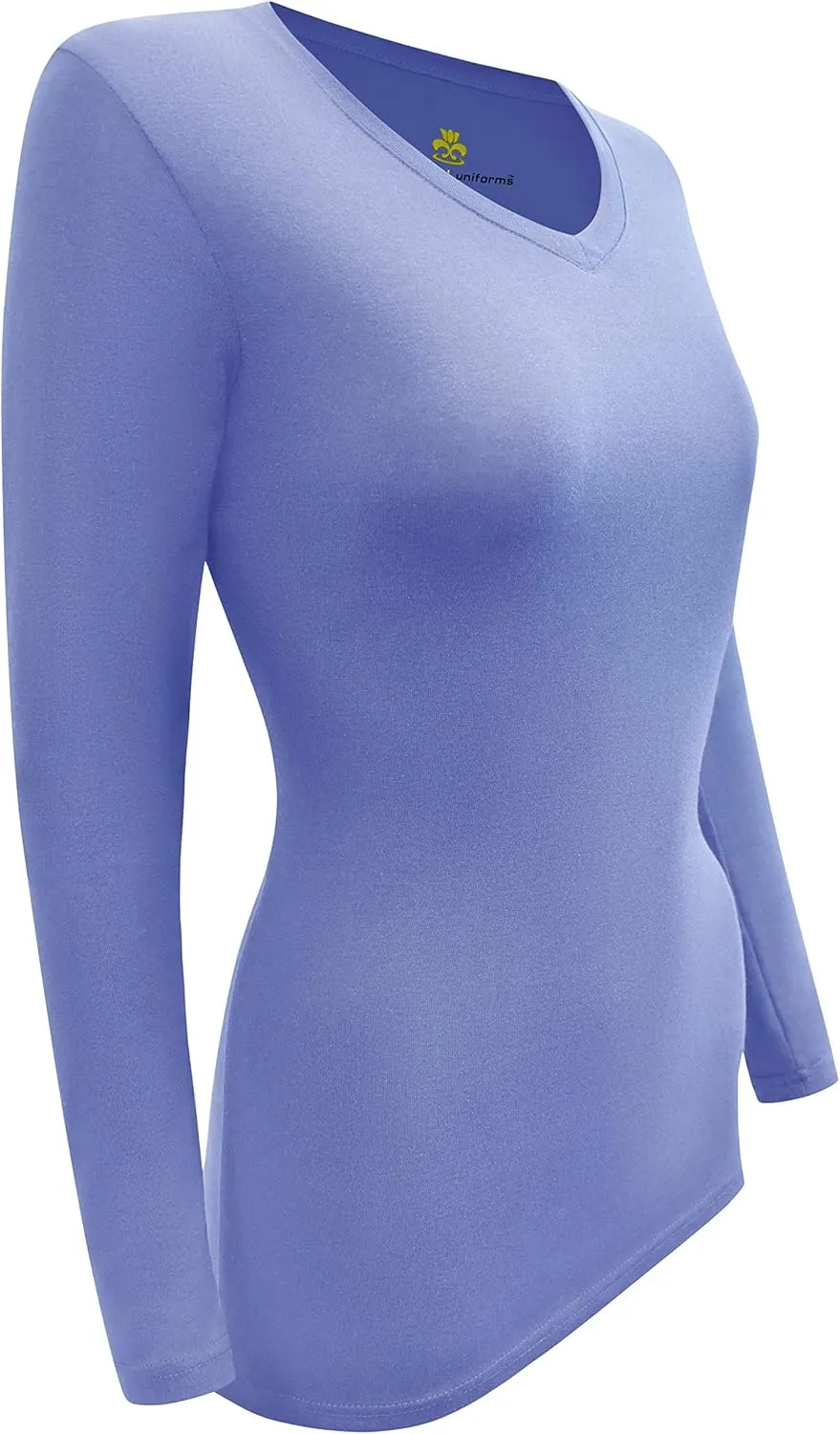 Natural Uniforms Women's V-Neck Long Sleeve Under Scrub Stretch T-Shirt - Multi Pack of 5