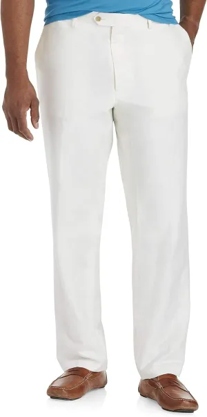 Oak Hill by DXL Men's Big and Tall Linen-Blend Suit Pants White 50 x 30