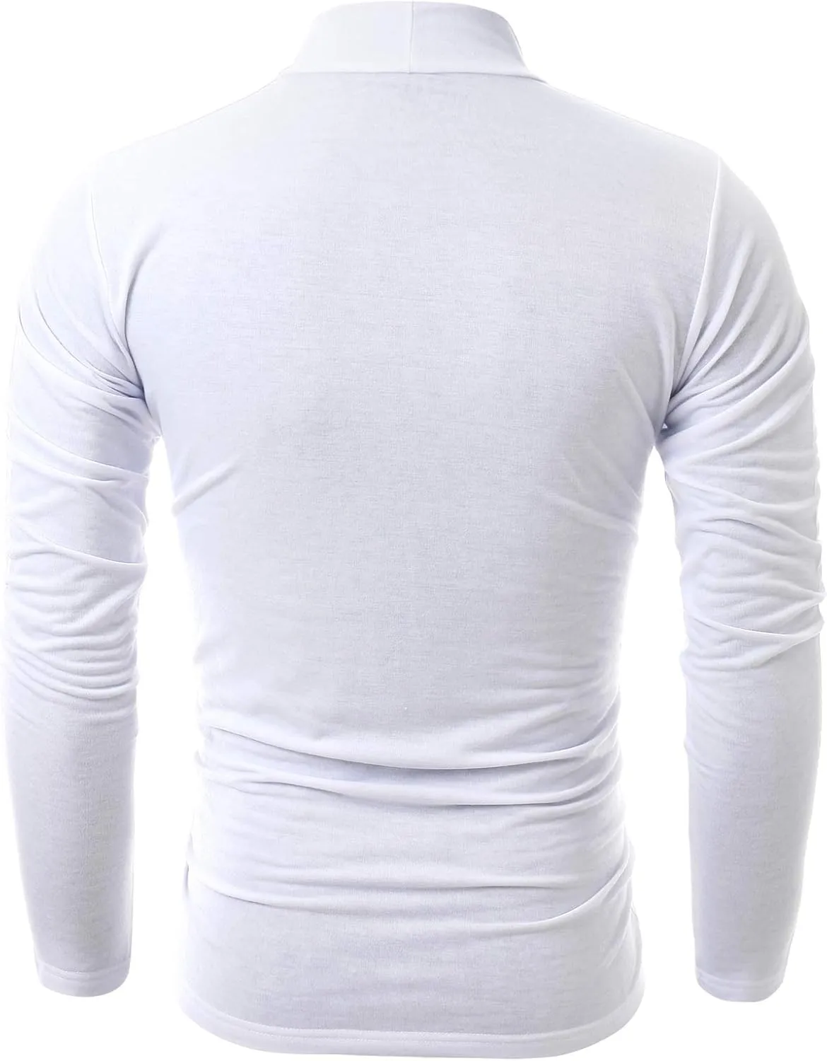 Ohoo Mens Slim Fit Soft Cotton Pullover Lightweight Mock Turtleneck Neck