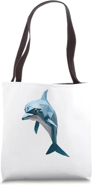 Origami Style Dolphin  Minimalist Ocean Art Tote Bag
